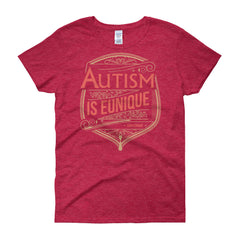 Women's short sleeve T-shirt Autism Is Eunique